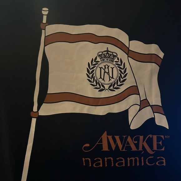 Nanamica x Awake NY Men’s Collab Black Graphic Tee XS Unisex T-shirt Japan New - Picture 3 of 7